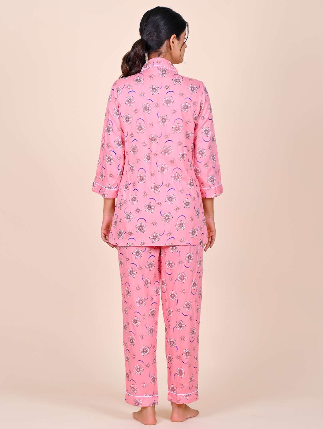 women printed nightwear pyjama set - 22141922 - Standard Image - 3