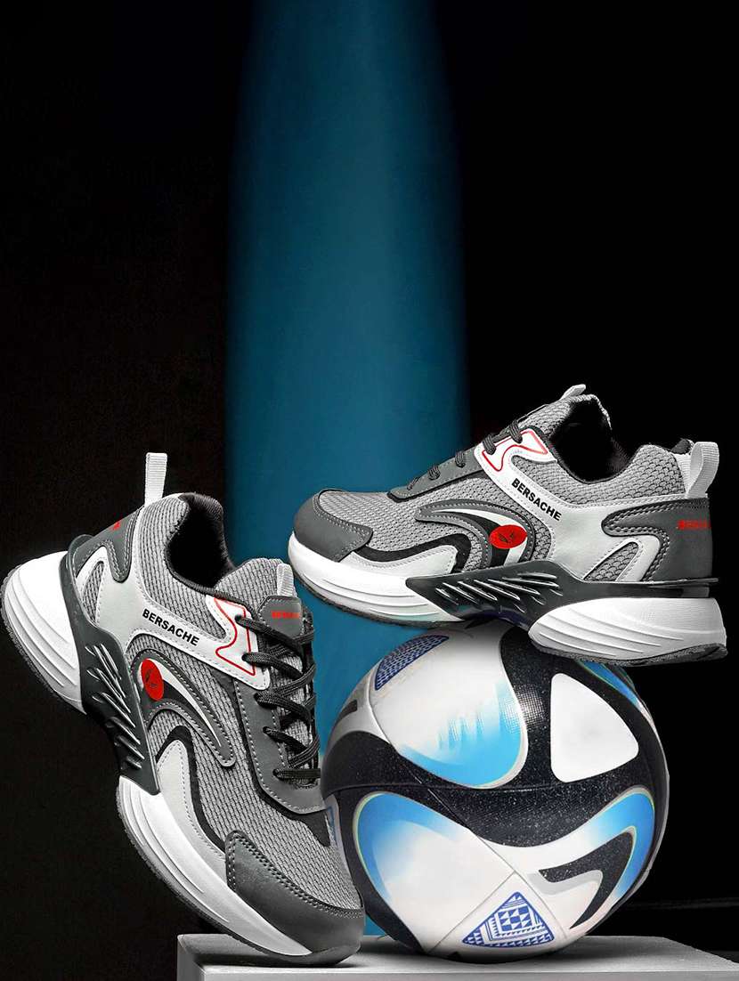 men grey lace up sport shoe