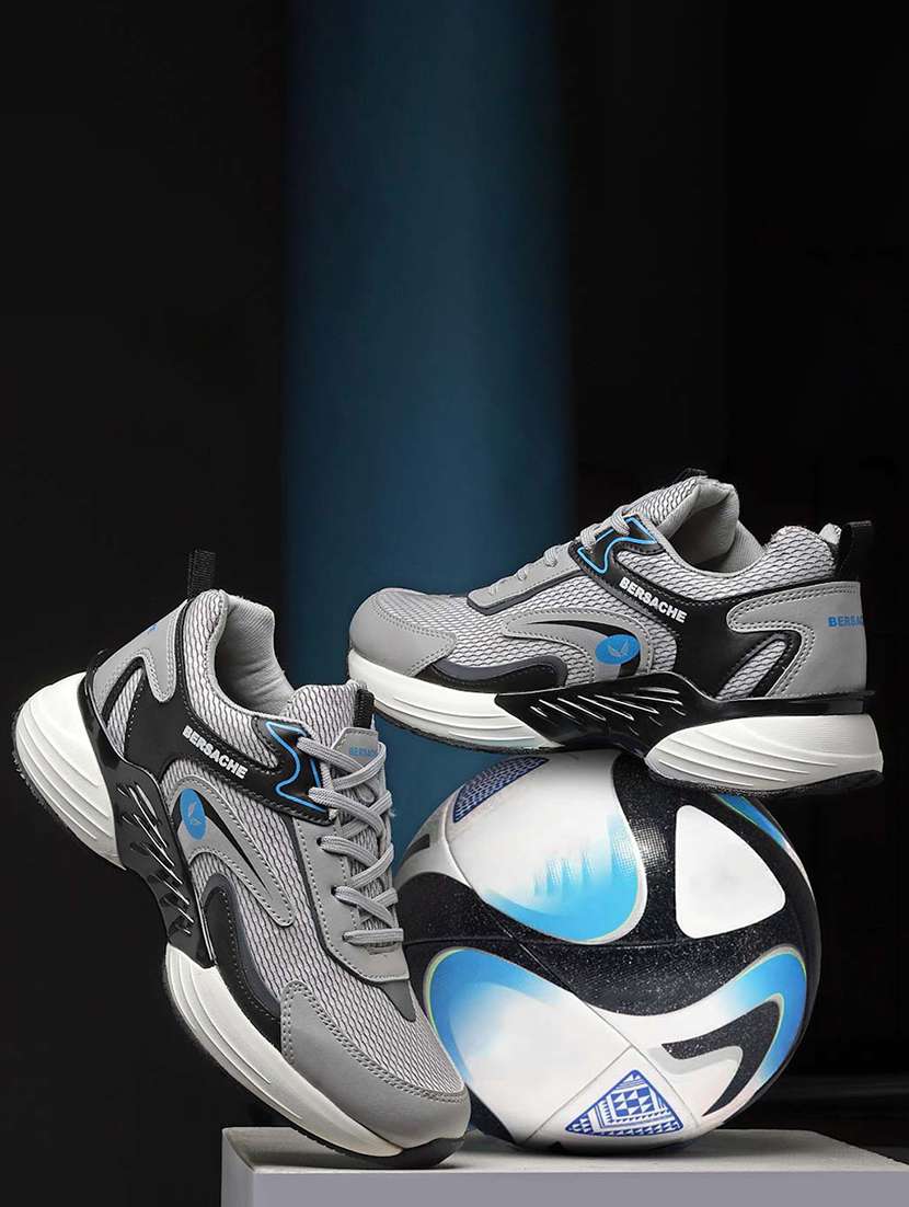 men grey lace up sport shoe