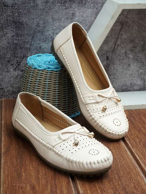 women cream slip on ballerina - 22141994 - Standard Image - 0