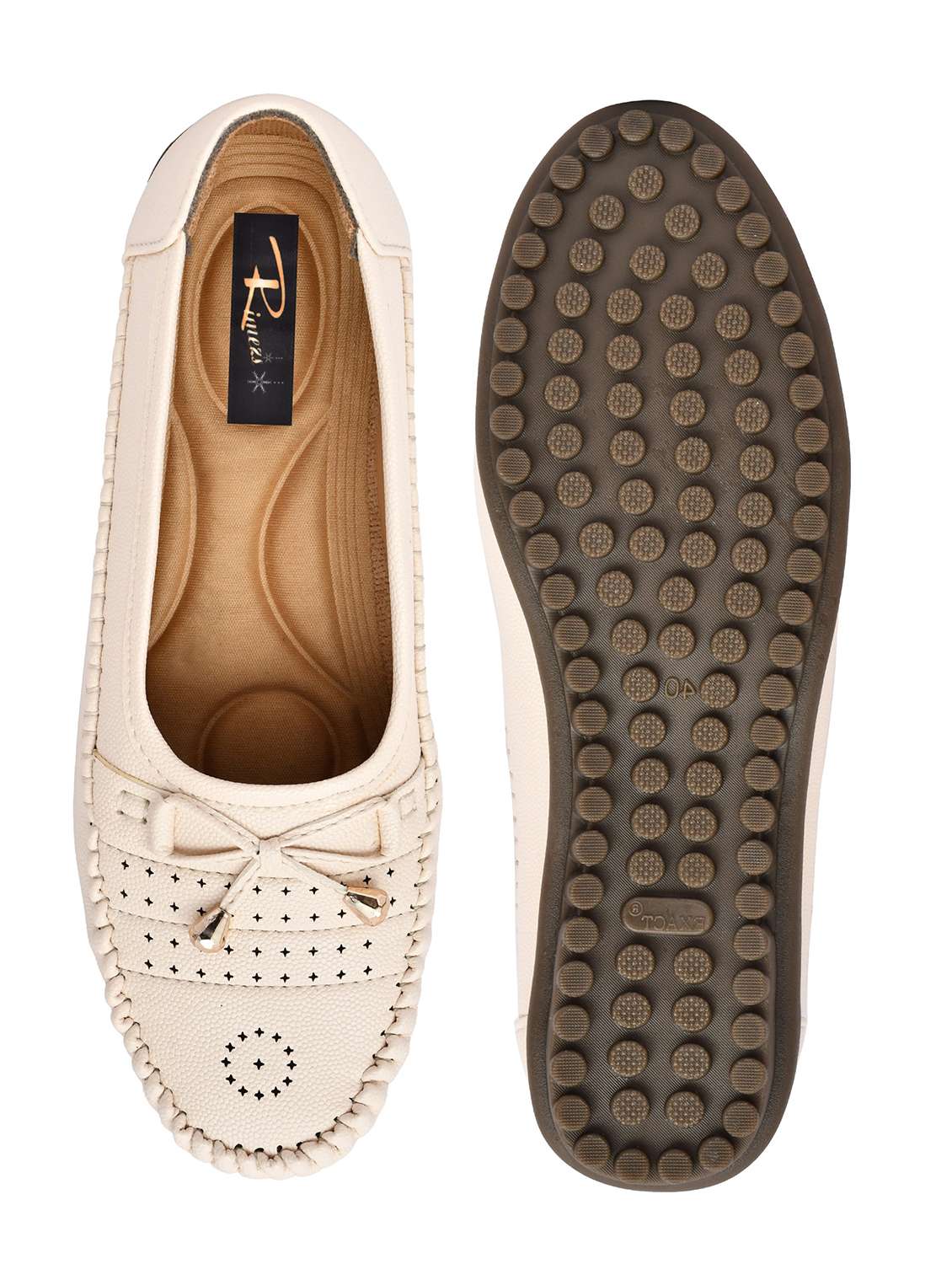 women cream slip on ballerina - 22141994 - Standard Image - 5
