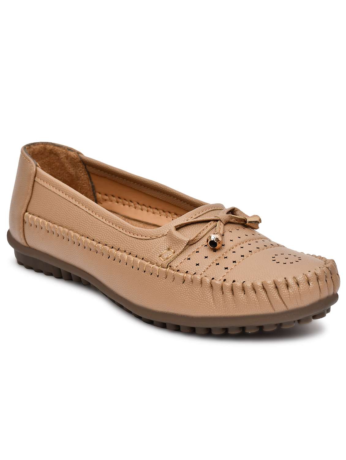women beige slip on ballerina - 22141995 - Standard Image - 3