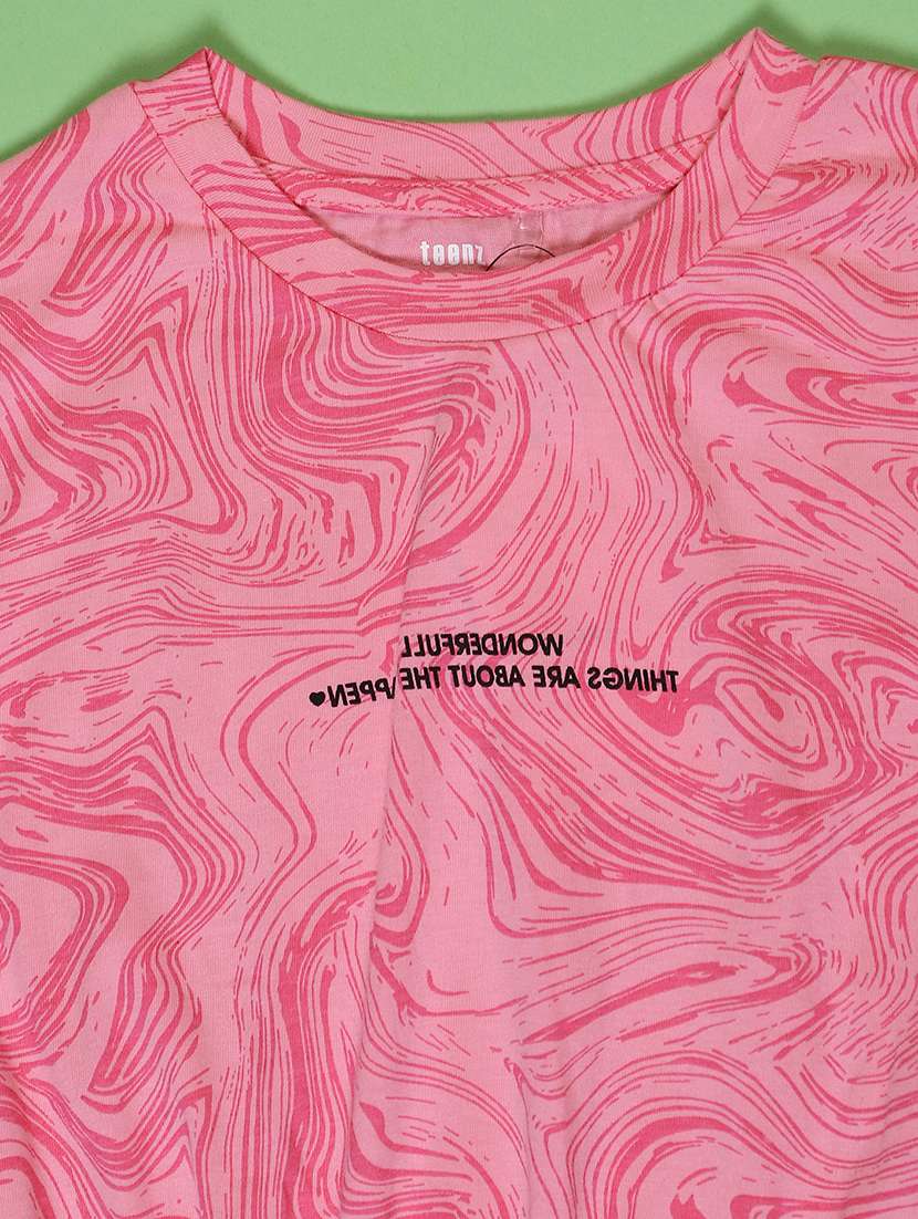 girls pink printed cap sleeve tee - 22142026 -  Standard Image - 3