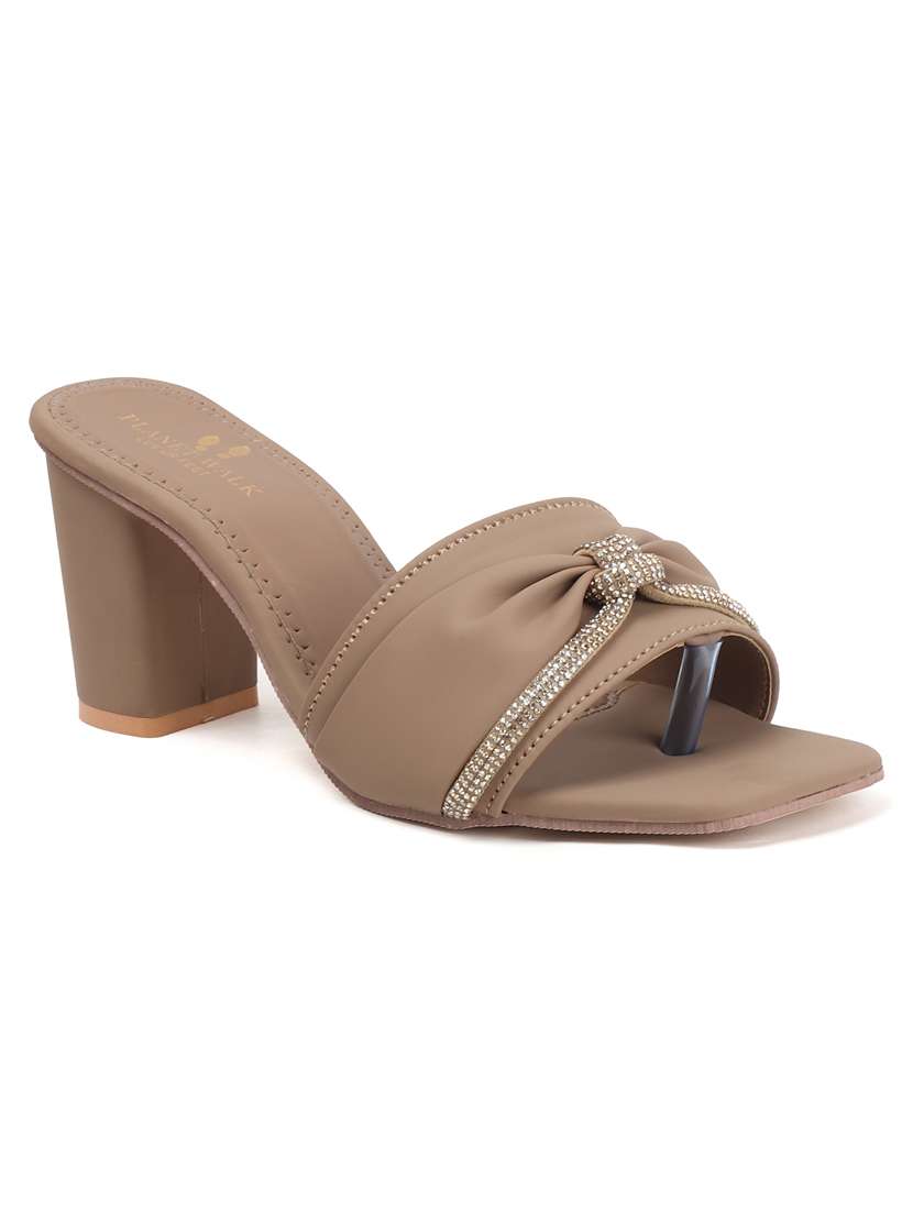 women slip on block heel sandal - 22142059 - Standard Image - 3