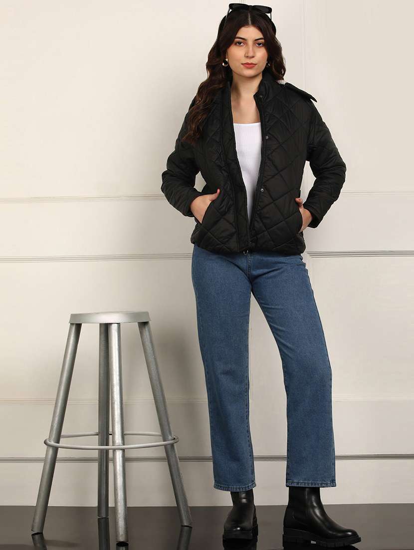 women solid long sleeve hooded quilted jacket - 22142180 -  Standard Image - 3