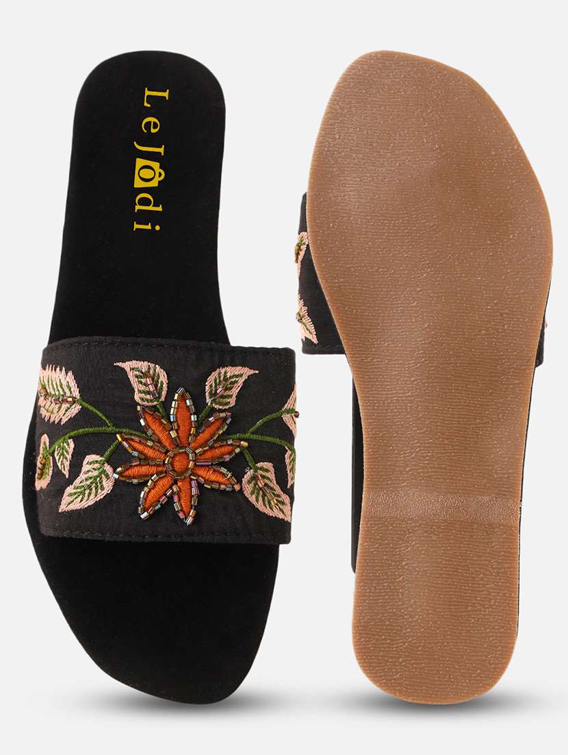 women embroidered slip on sandal - 22142188 -  Standard Image - 3