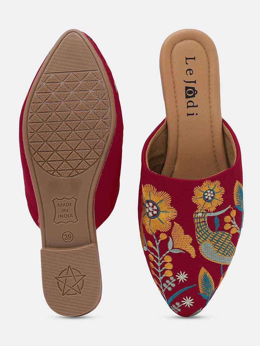 women embroidered slip on jutis - 22142189 - Standard Image - 5