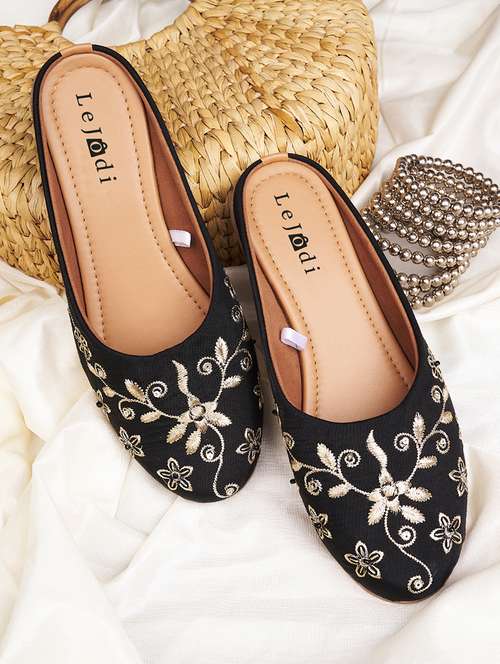 women embroidered slip on jutis - 22142199 -  Standard Image - 0