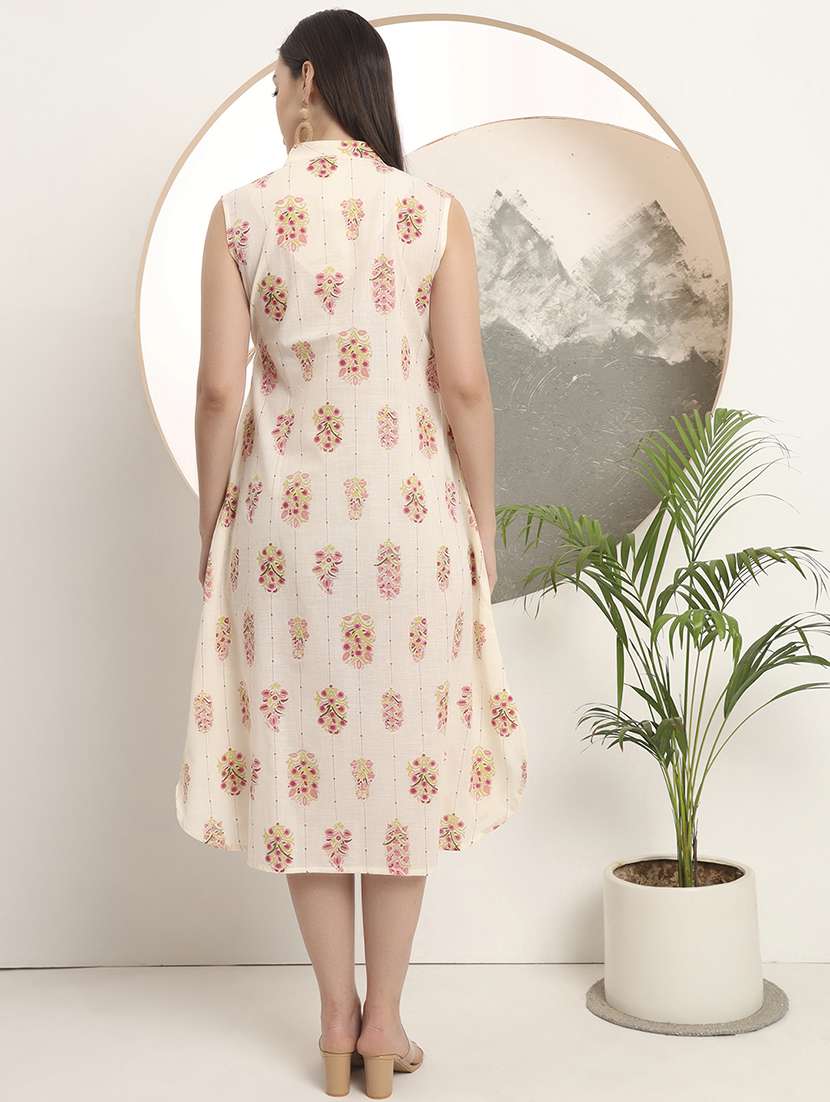 women floral sleeveless angrakha ethnic dress - 22142215 -  Standard Image - 3