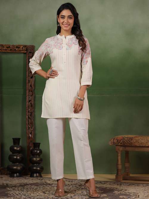 women printed three quarter sleeve straight kurti - 22142219 -  Standard Image - 0