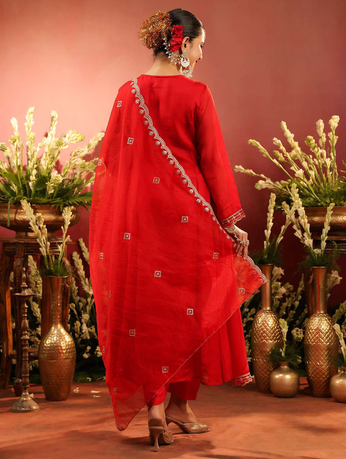 women embroidered long sleeve kurta pant with dupatta set - 22142287 -  Standard Image - 3