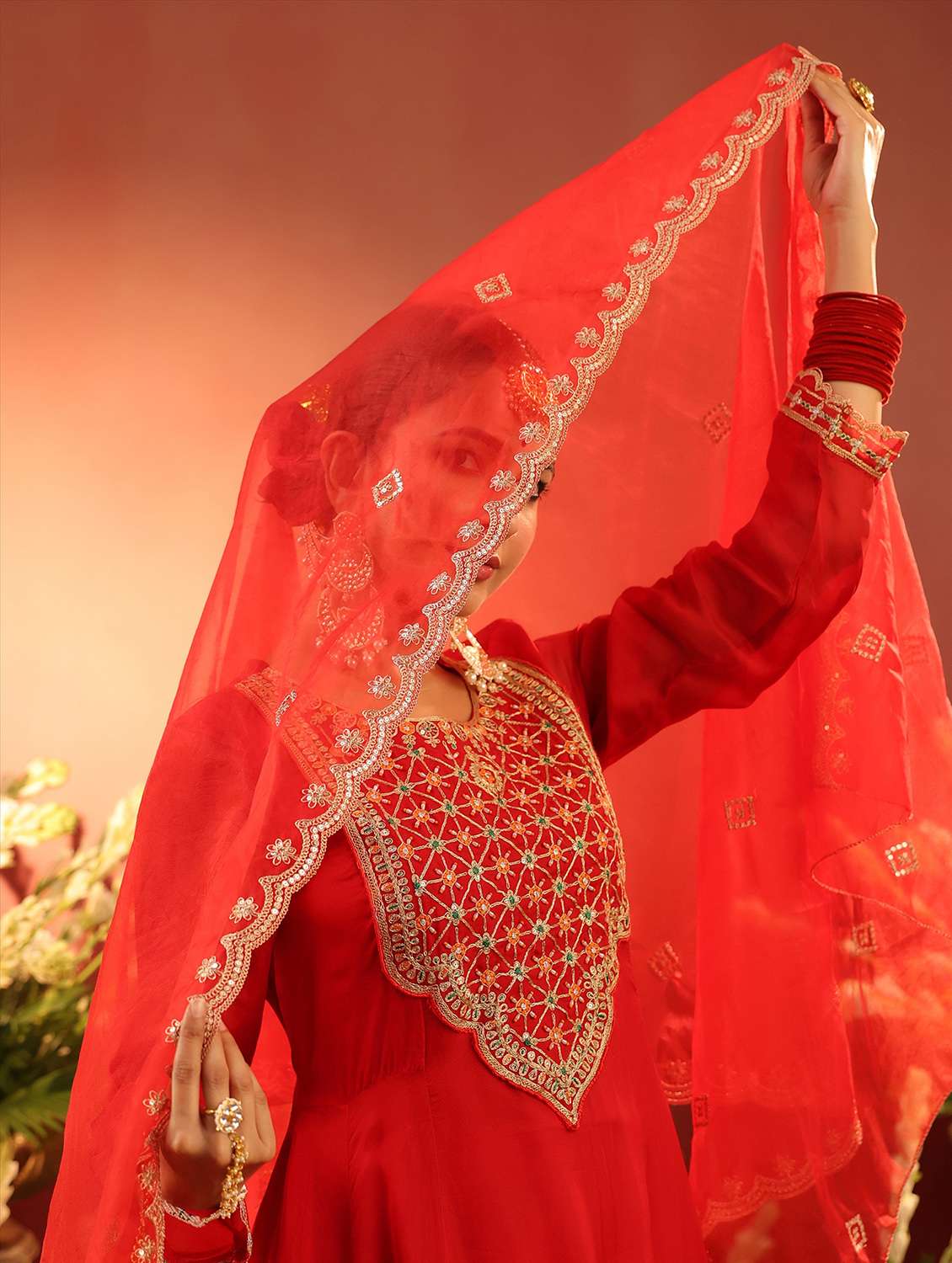 women embroidered long sleeve kurta pant with dupatta set - 22142287 -  Standard Image - 5