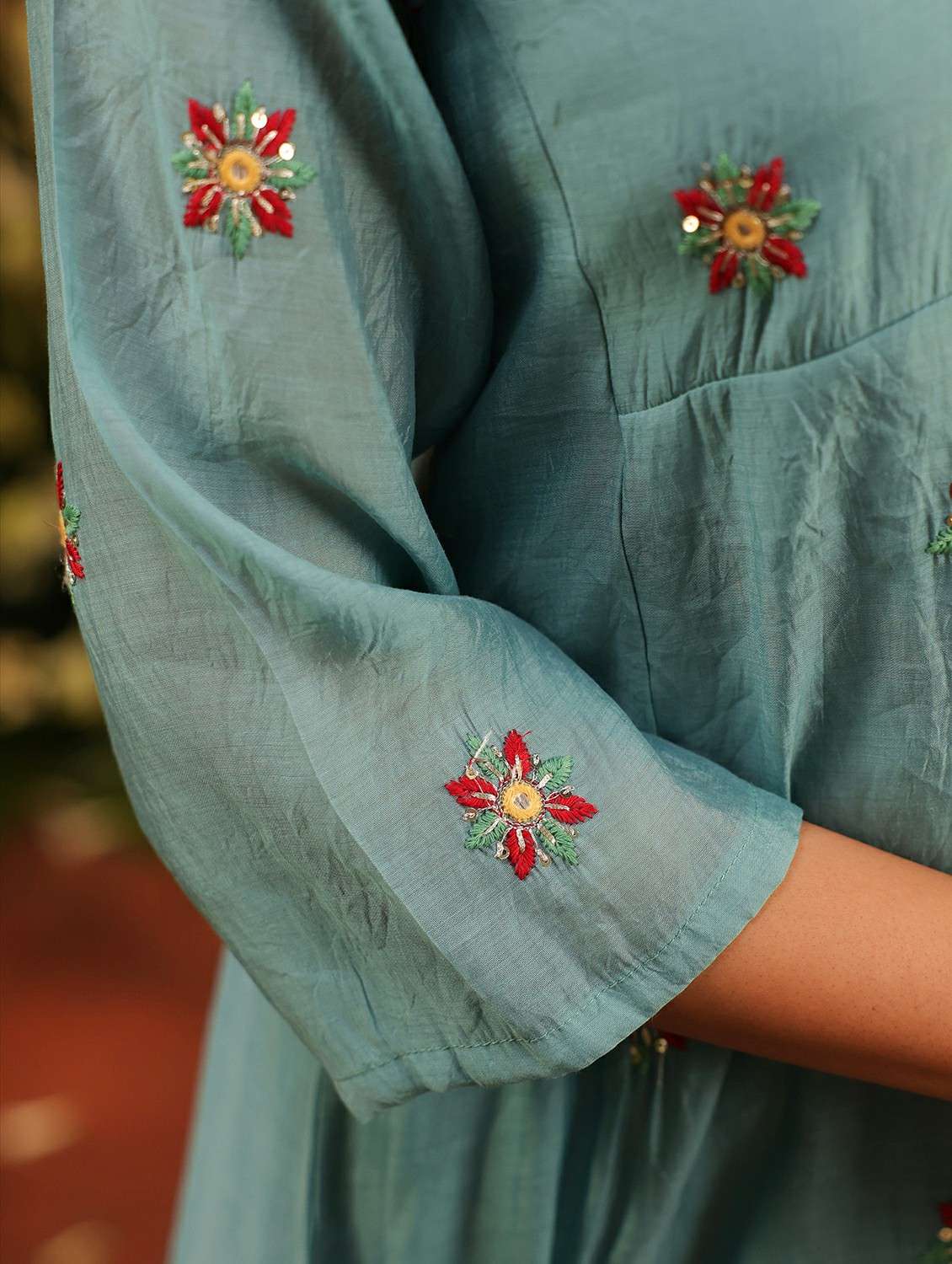 women embroidered three quarter sleeve kurta pant with dupatta set - 22142330 -  Standard Image - 8