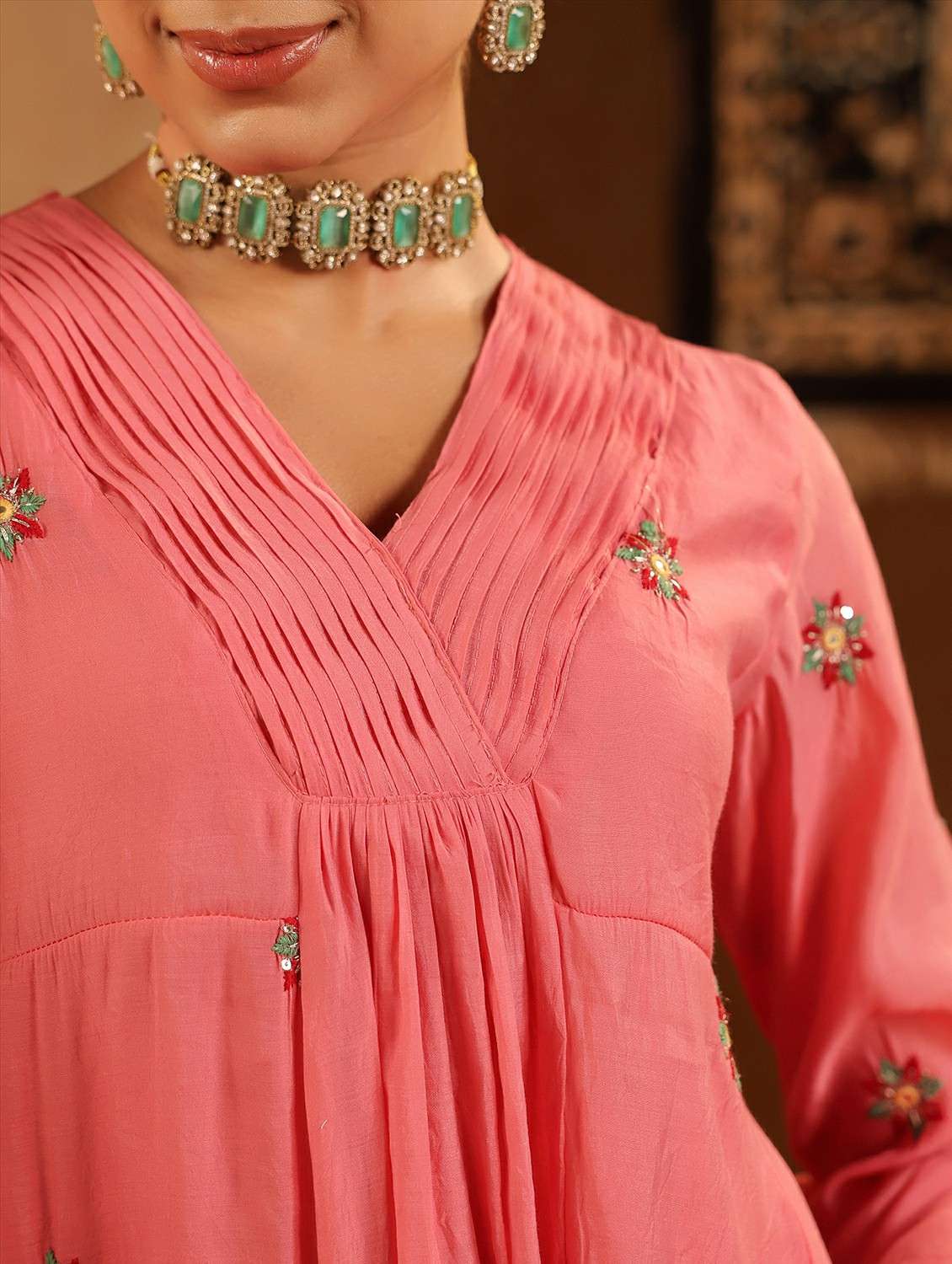 women embroidered three quarter sleeve kurta pant with dupatta set - 22142331 -  Standard Image - 8