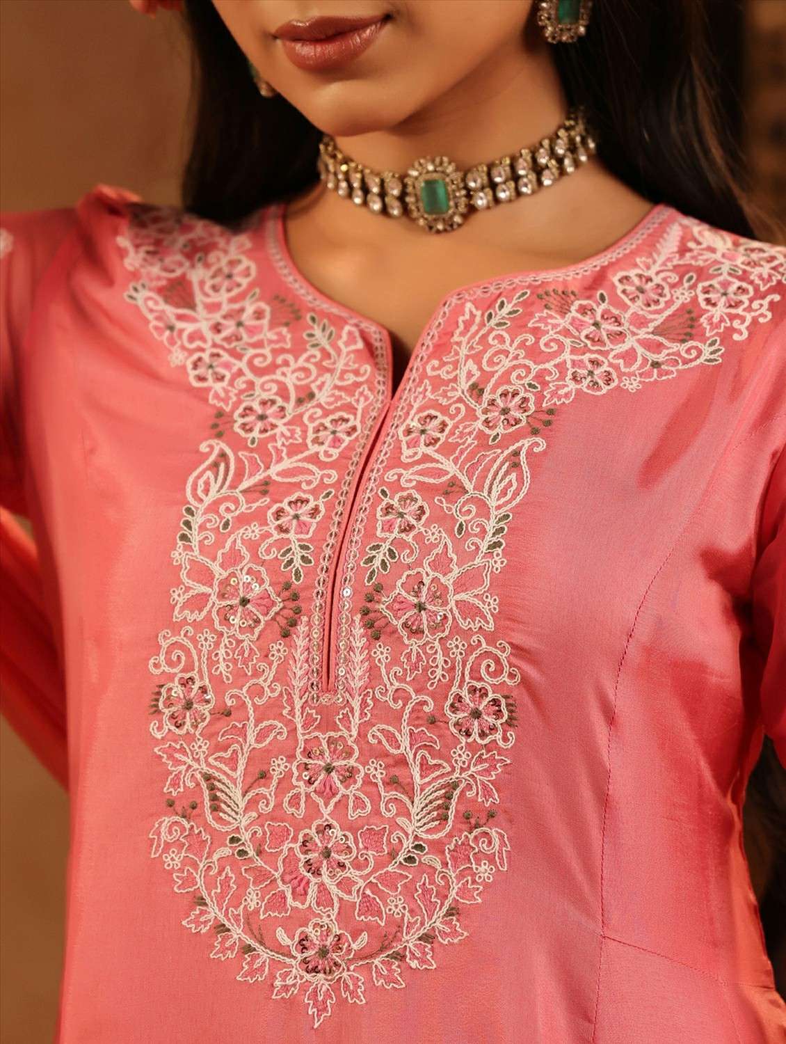 women embroidered three quarter sleeve kurta pant with dupatta set - 22142334 -  Standard Image - 8