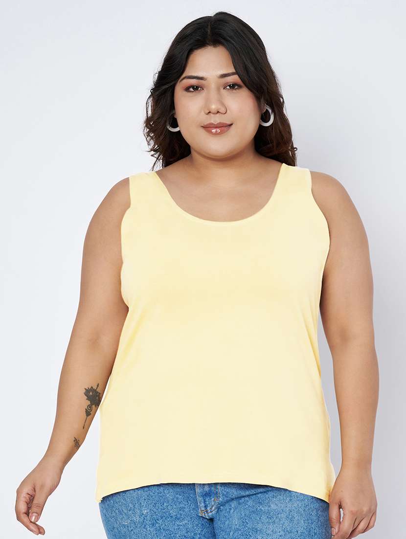 women plus size solid sleeveless camisole