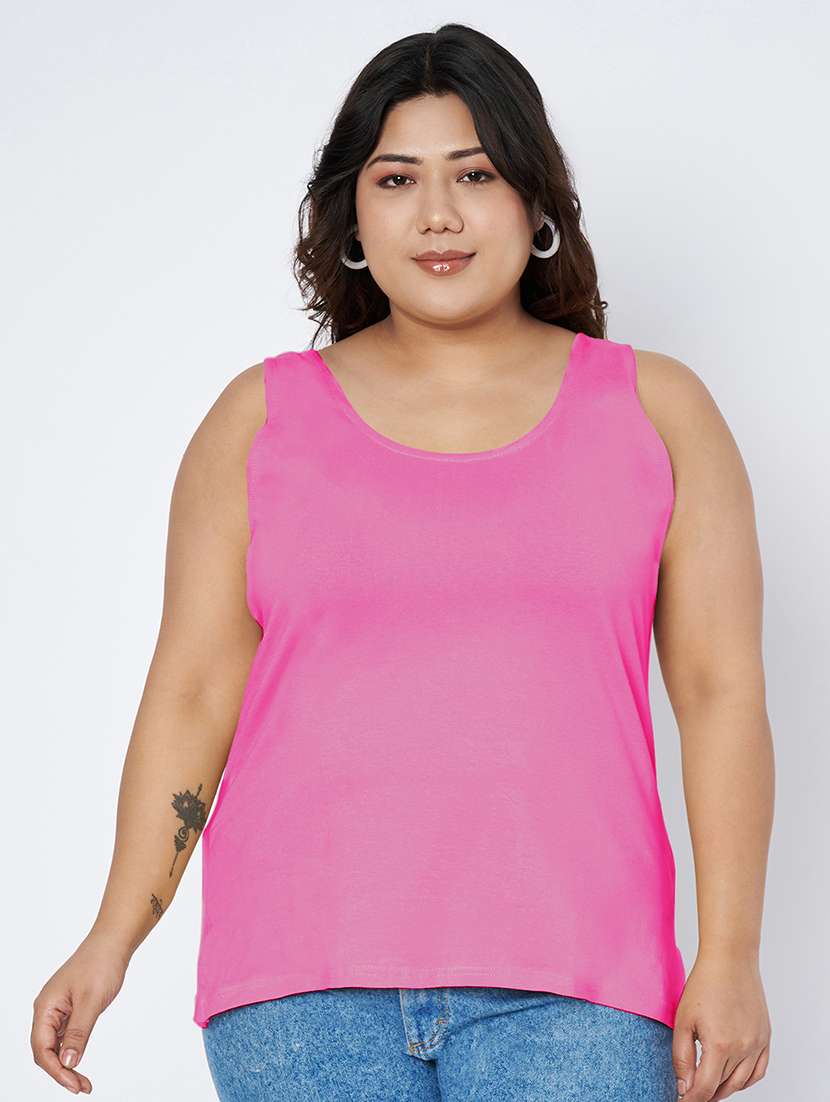 women plus size solid sleeveless camisole