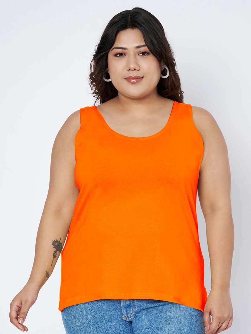 women plus size solid sleeveless camisole