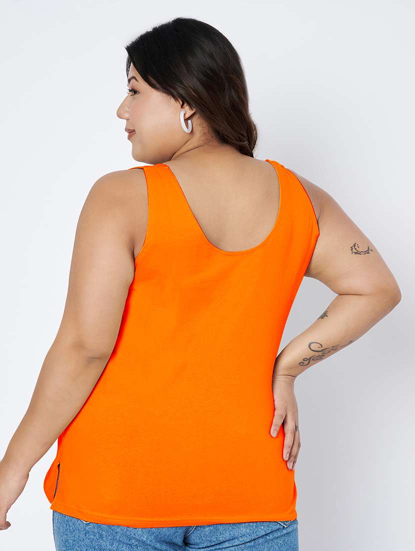 women plus size solid sleeveless camisole - 22142345 - Standard Image - 3