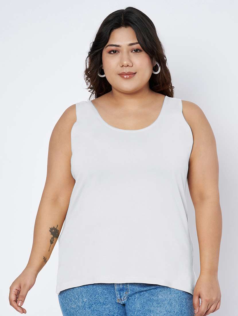 women plus size solid sleeveless camisole