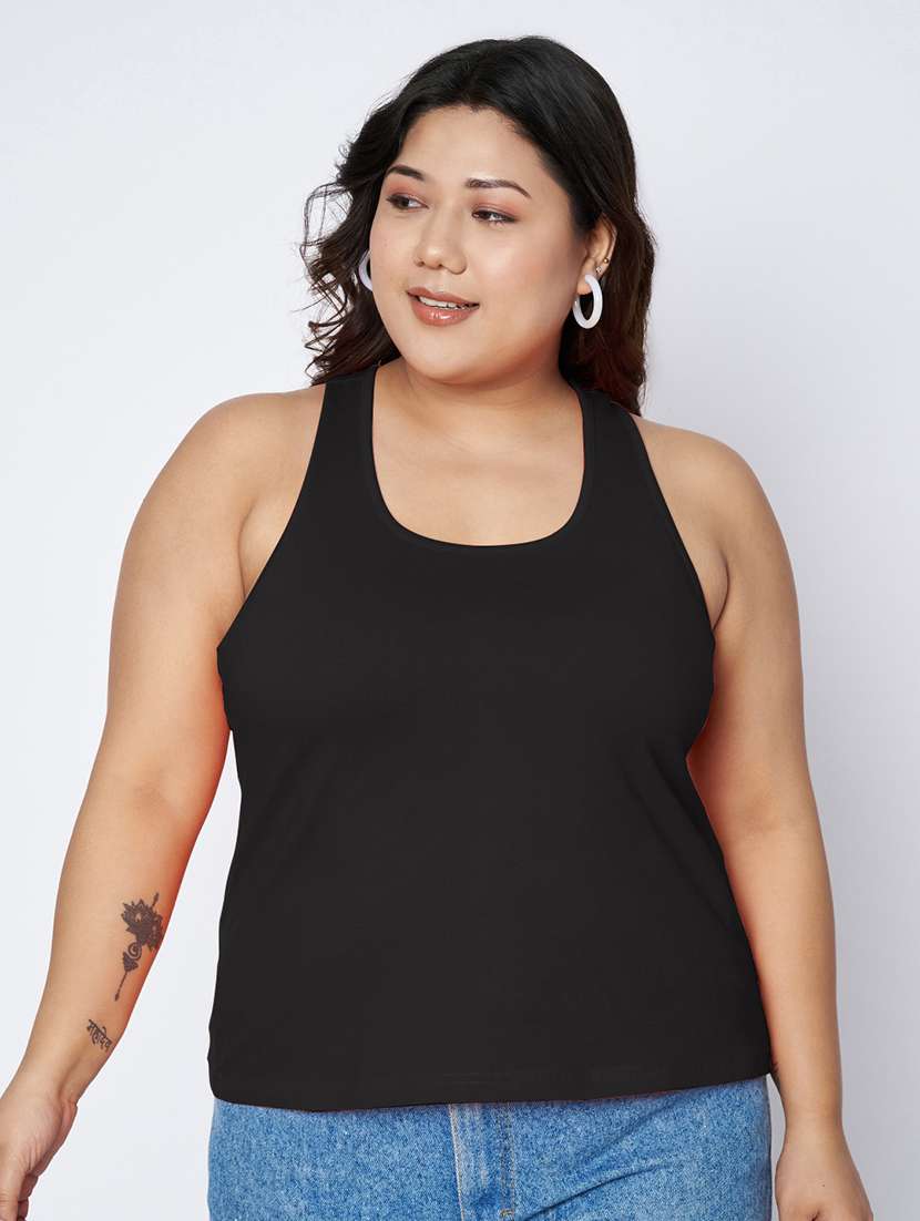 women plus size solid sleeveless camisole