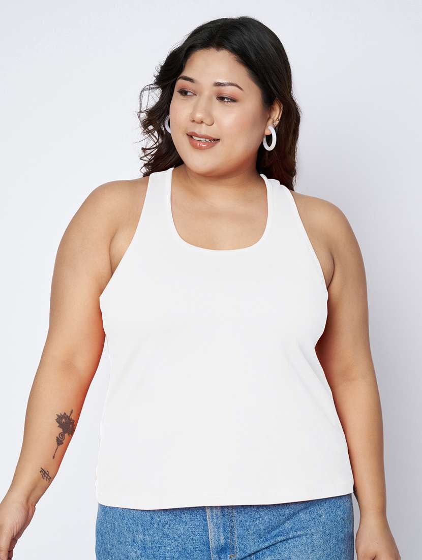 women plus size solid sleeveless camisole