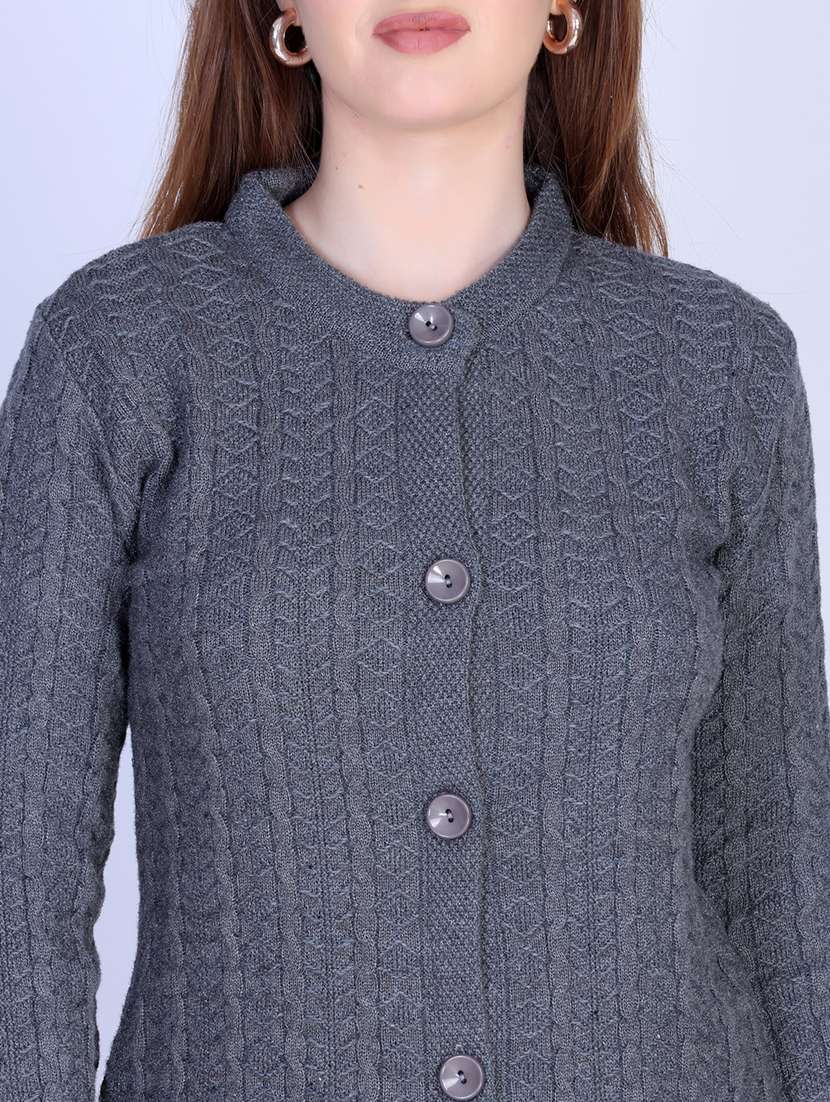 women self designed long sleeve cardigan - 22142361 - Standard Image - 5