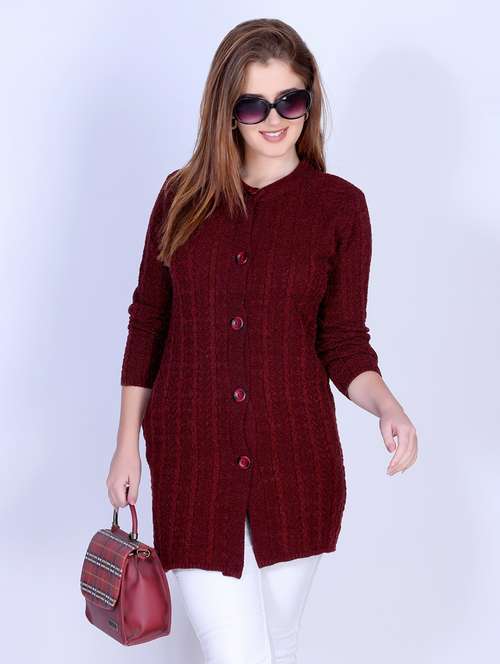 women self designed long sleeve cardigan - 22142362 -  Standard Image - 0