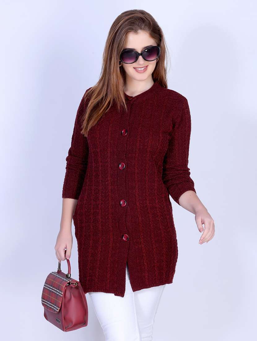 women self designed long sleeve cardigan