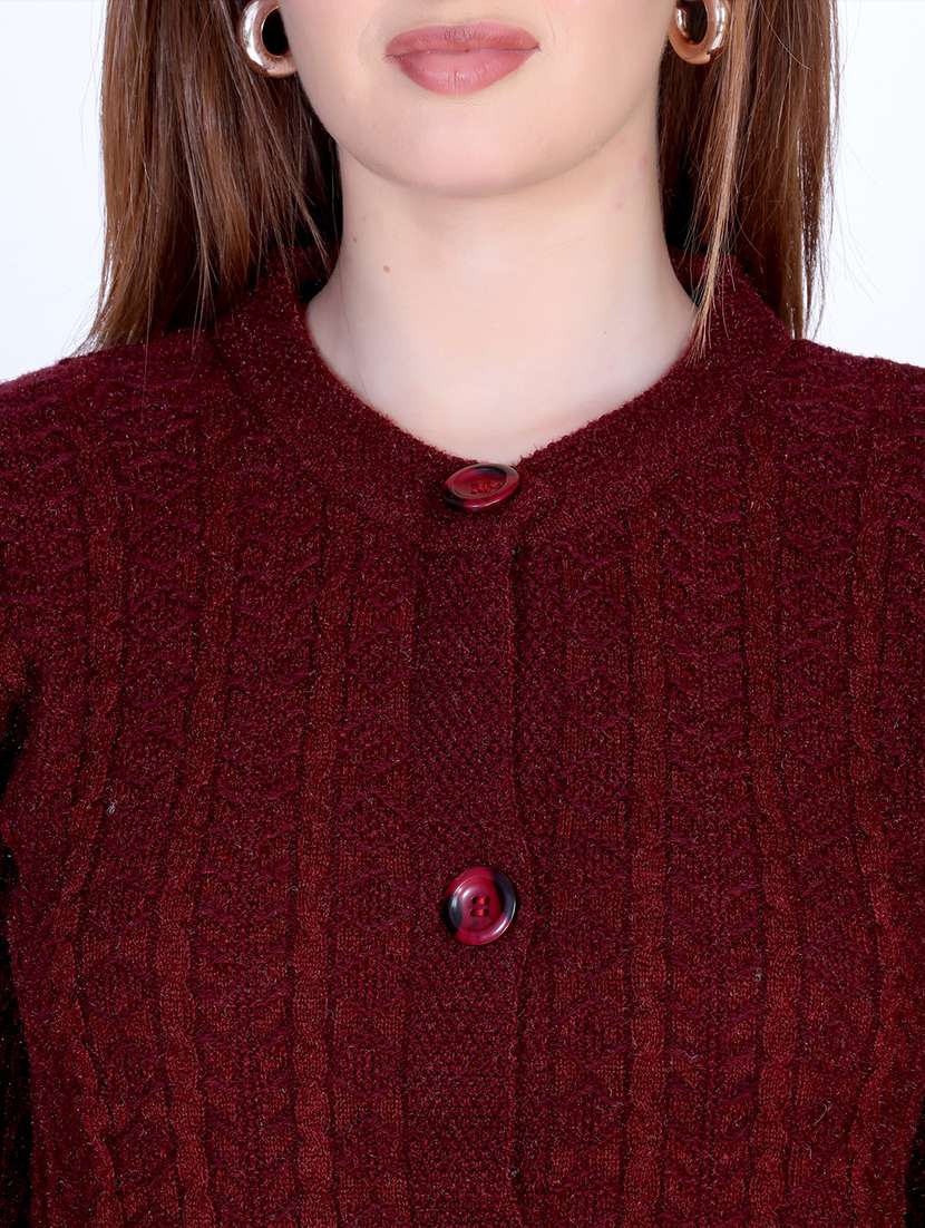 women self designed long sleeve cardigan - 22142362 -  Standard Image - 5