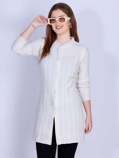 women self designed long sleeve cardigan - 22142363 - Standard Image - 0