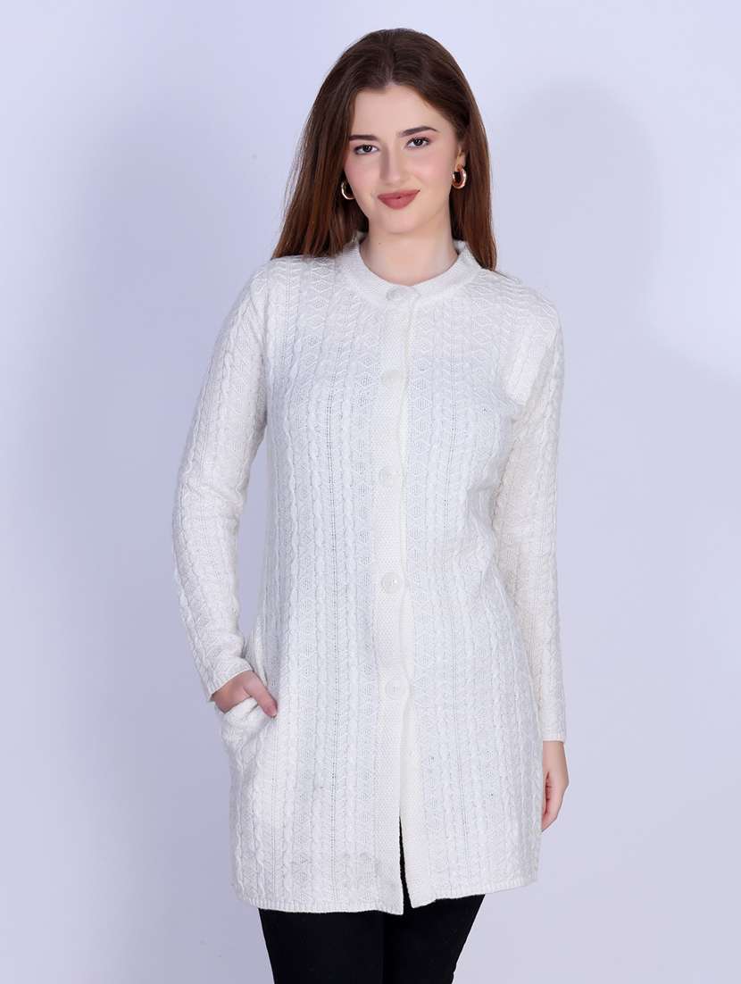 women self designed long sleeve cardigan - 22142363 - Standard Image - 3