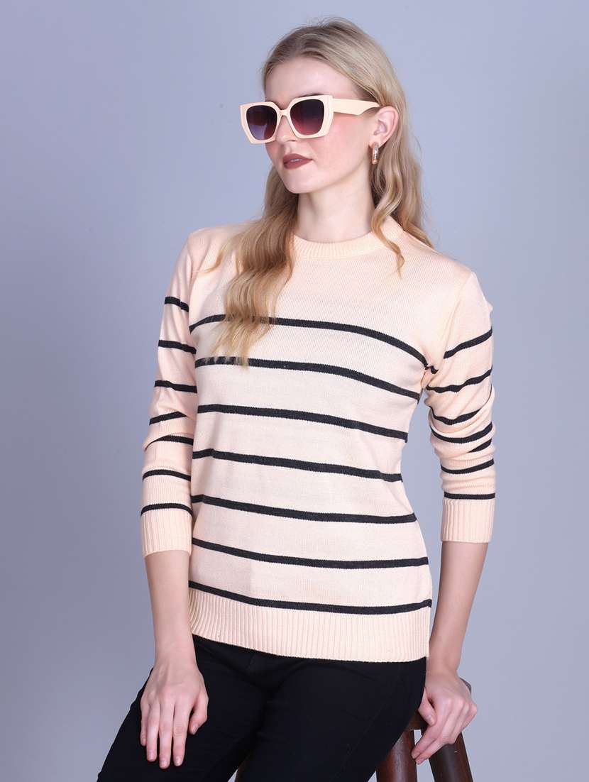 women striped long sleeve top