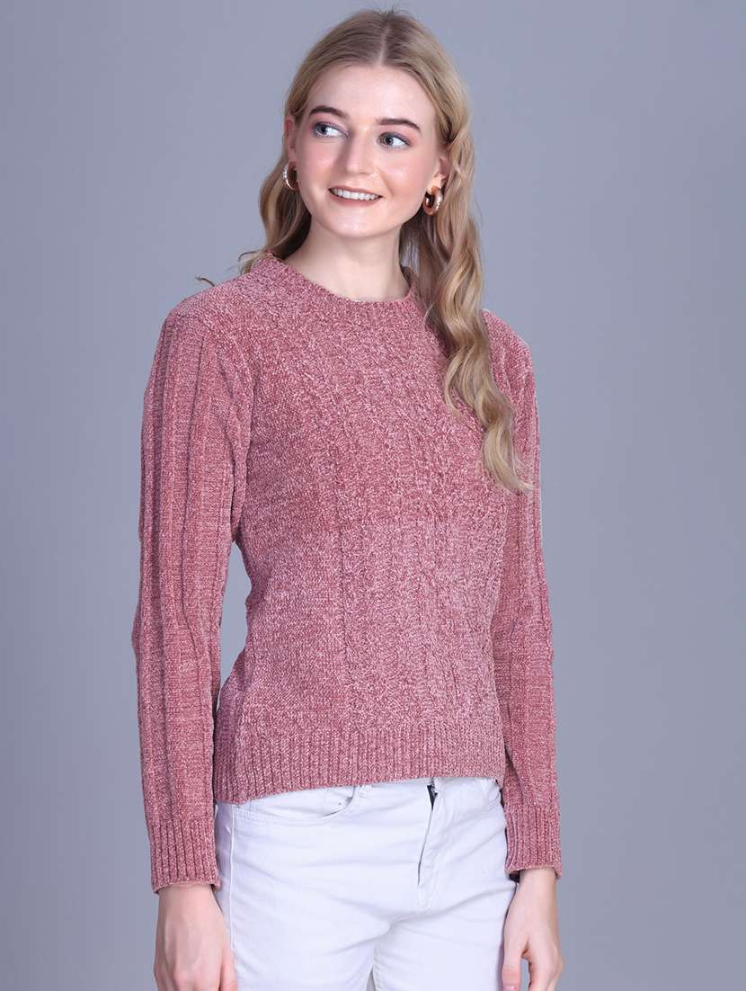 women self designed long sleeve pullover - 22142372 - Standard Image - 3