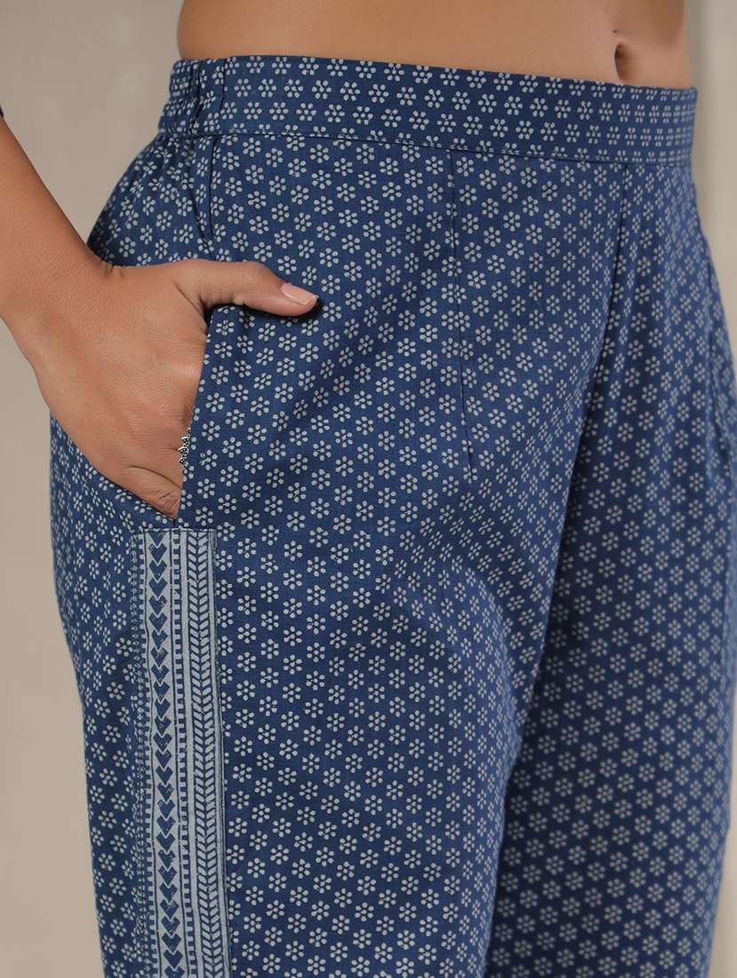 women printed three quarter sleeve kurta pant with dupatta set - 22142379 -  Standard Image - 5