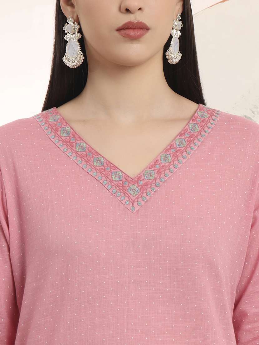 women floral printed three quarter sleeve kurta pant set - 22142380 -  Standard Image - 5