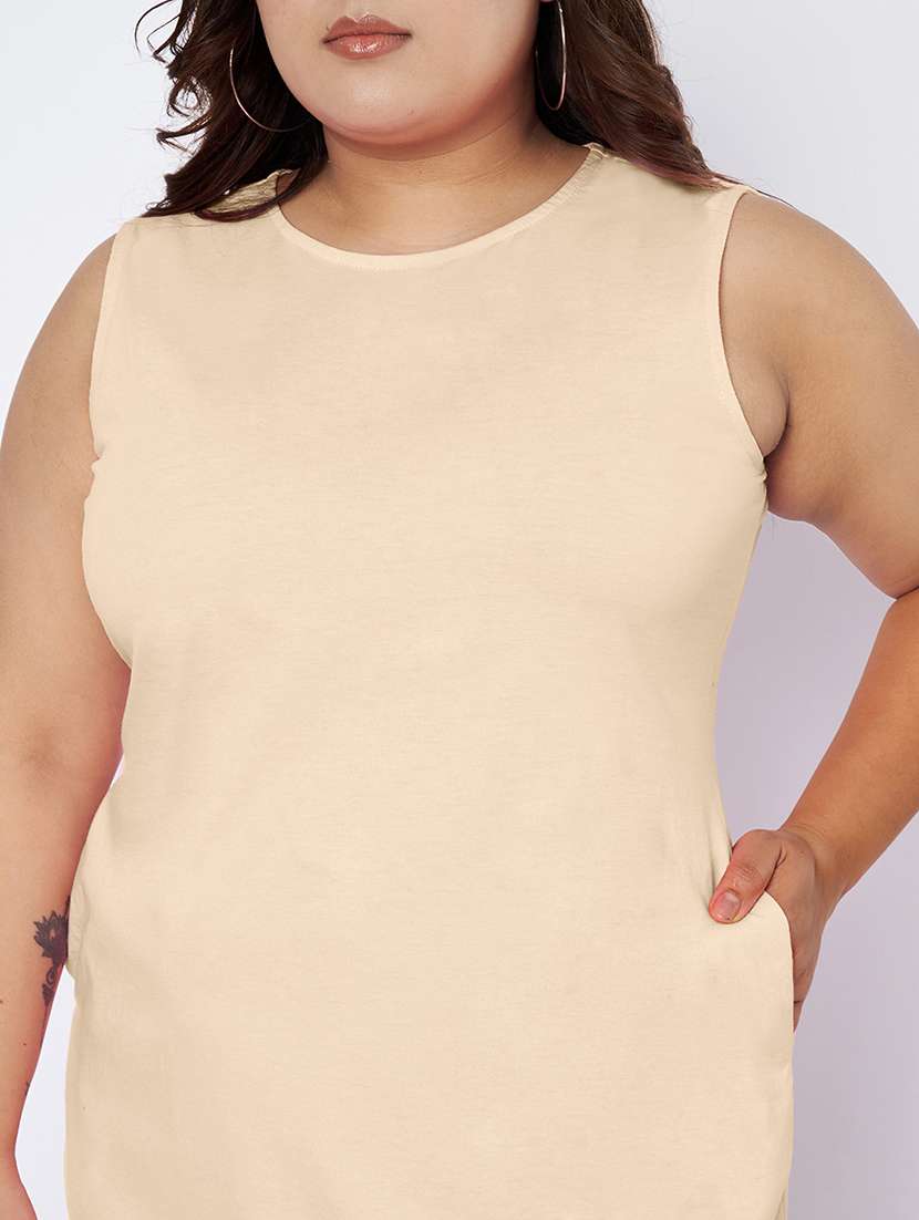 women plus size solid sleeveless sheath dress - 22142402 -  Standard Image - 5