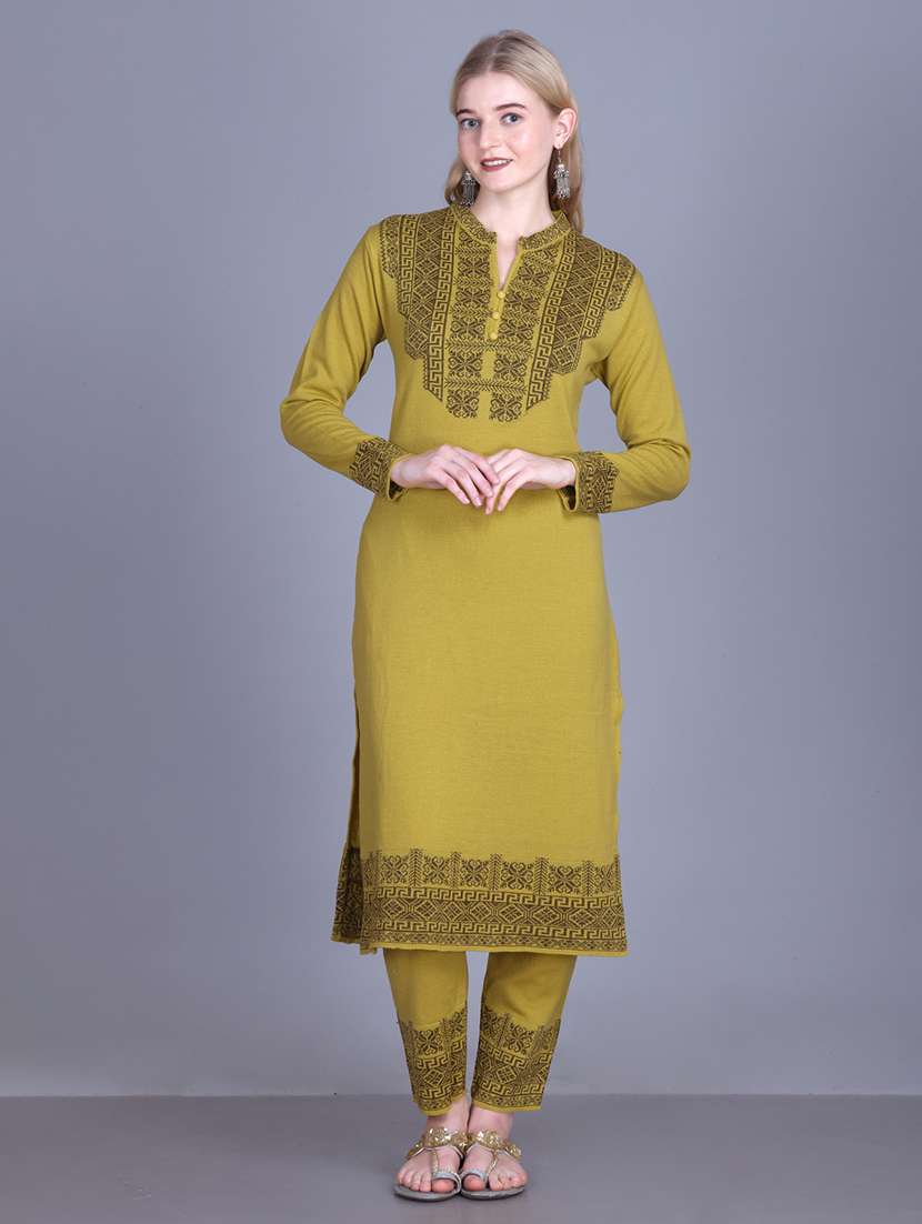 women self design long sleeve kurta pant with dupatta set - 22142409 - Standard Image - 3