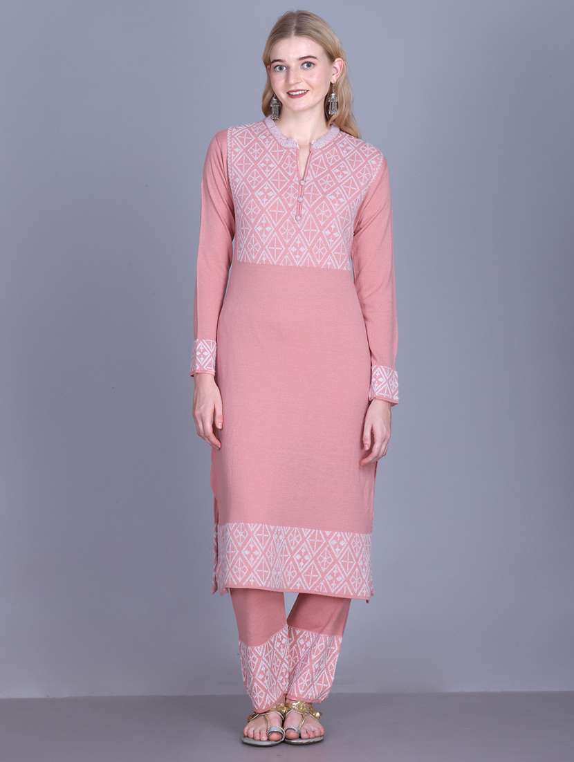 women self design long sleeve kurta pant with dupatta set - 22142411 - Standard Image - 3