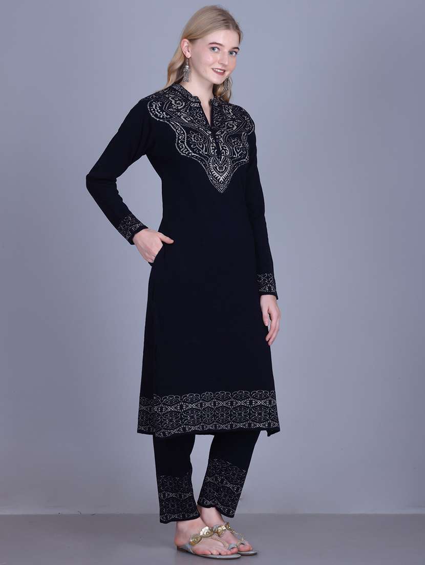 women self design long sleeve kurta pant with dupatta set - 22142413 - Standard Image - 3