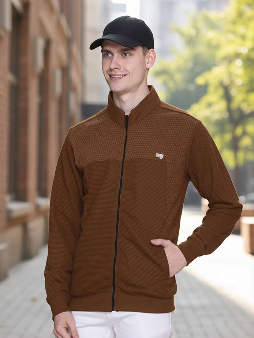 men color block long sleeve regular fit casual jacket - 22142425 - Zoom Image - 0