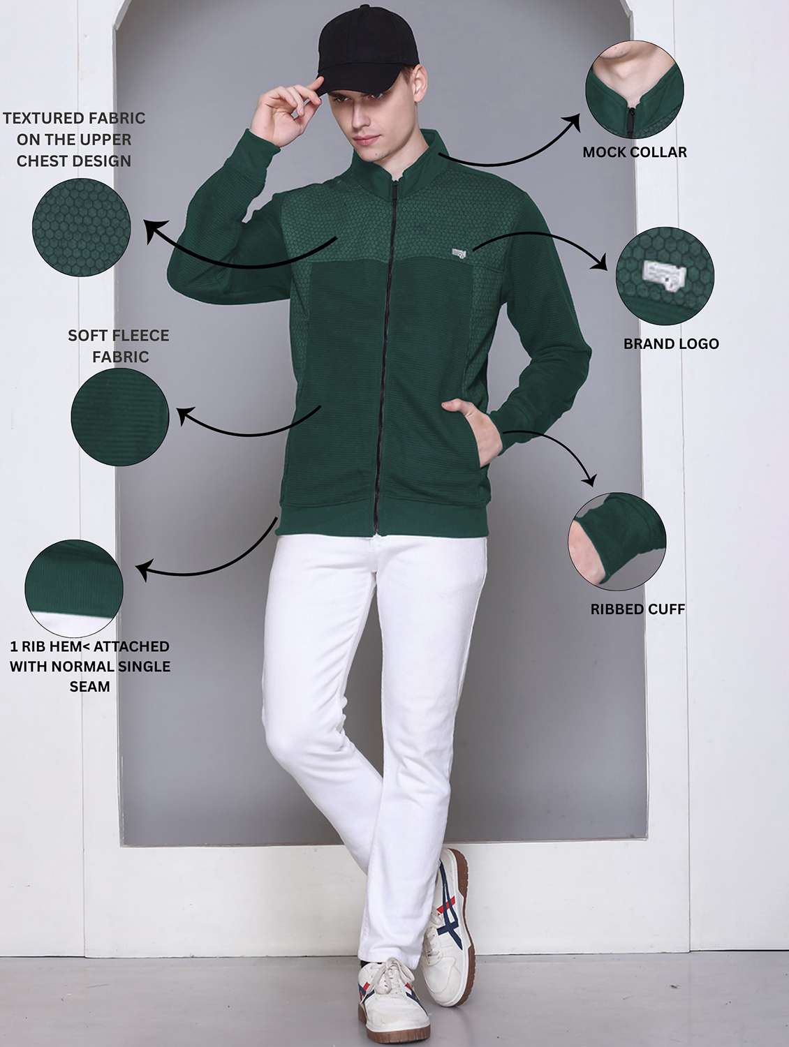 men color block long sleeve regular fit casual jacket - 22142426 - Standard Image - 3