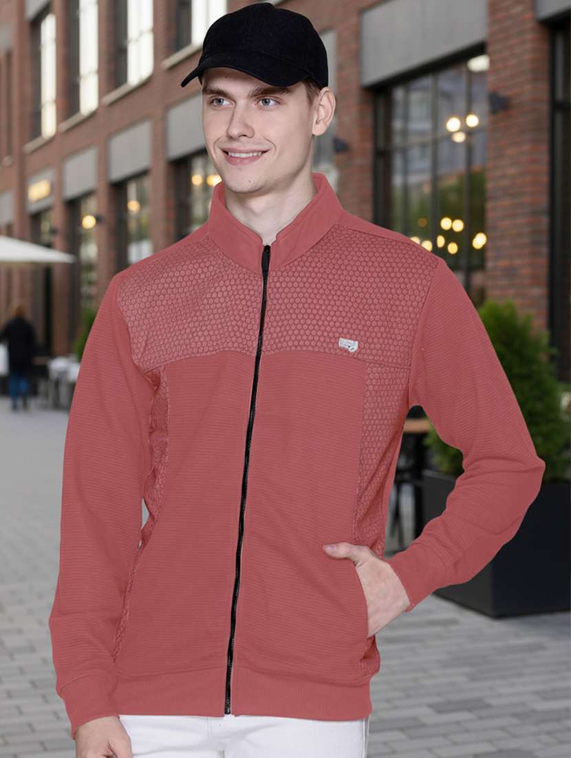 men color block long sleeve regular fit casual jacket - 22142428 - Zoom Image - 0