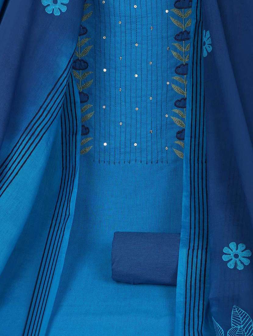 women solid with work unstitched suit set - 22142478 -  Standard Image - 3