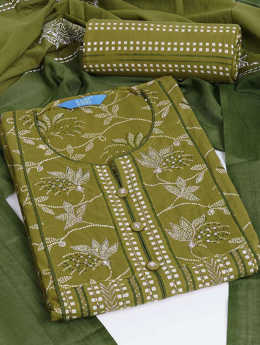 women printed unstitched suit set