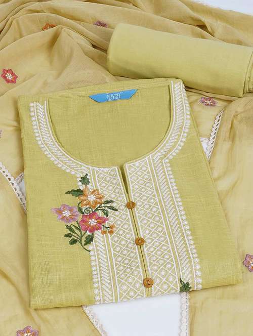 women solid with work unstitched suit set - 22142485 - Standard Image - 0
