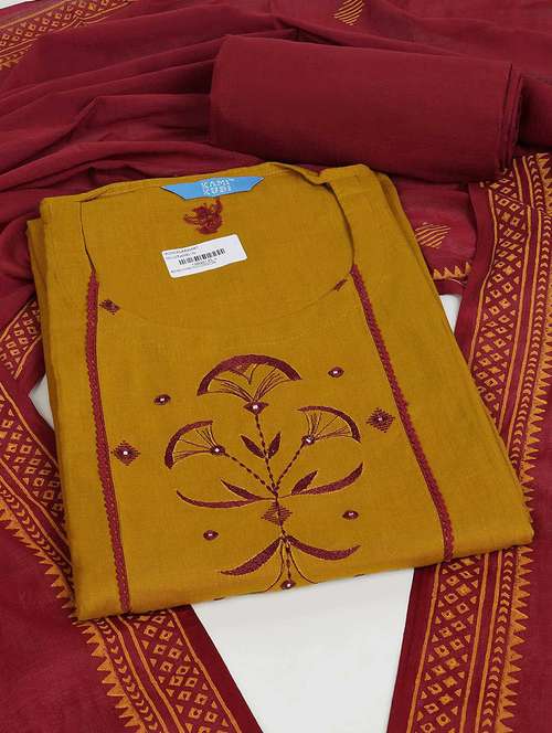 women self design embroidered unstitched suit set - 22142487 -  Standard Image - 0