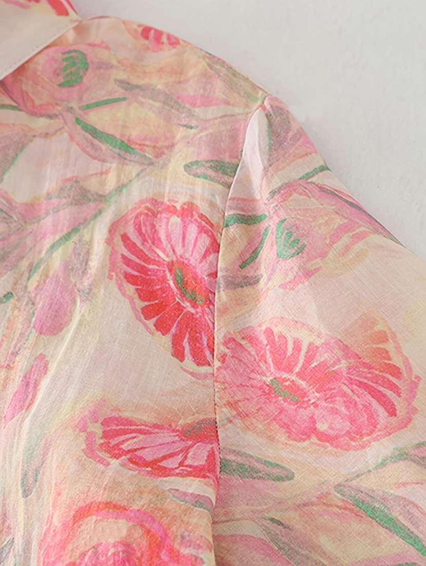 women printed collared long sleeve regular fit shirt - 22142593 -  Standard Image - 3