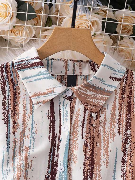 women printed three quarter sleeve shirt dress - 22142612 - Standard Image - 3