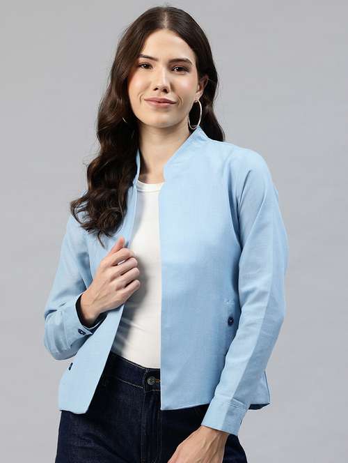 women solid long sleeve jacket - 22142671 -  Standard Image - 0